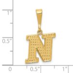 14k Textured Initial N Charm - Image 3