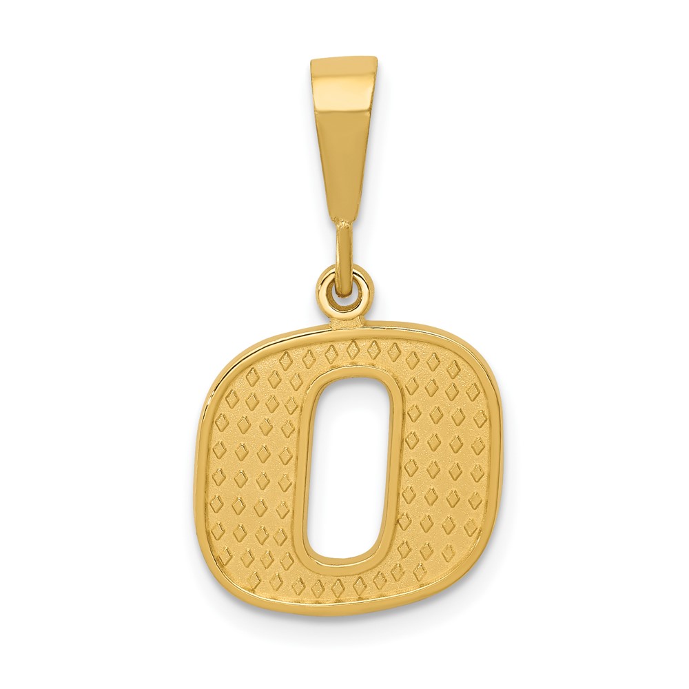 C1449-O.jpg 14k Textured Initial O Charm - Image 1