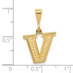14k Textured Initial V Charm - Image 3