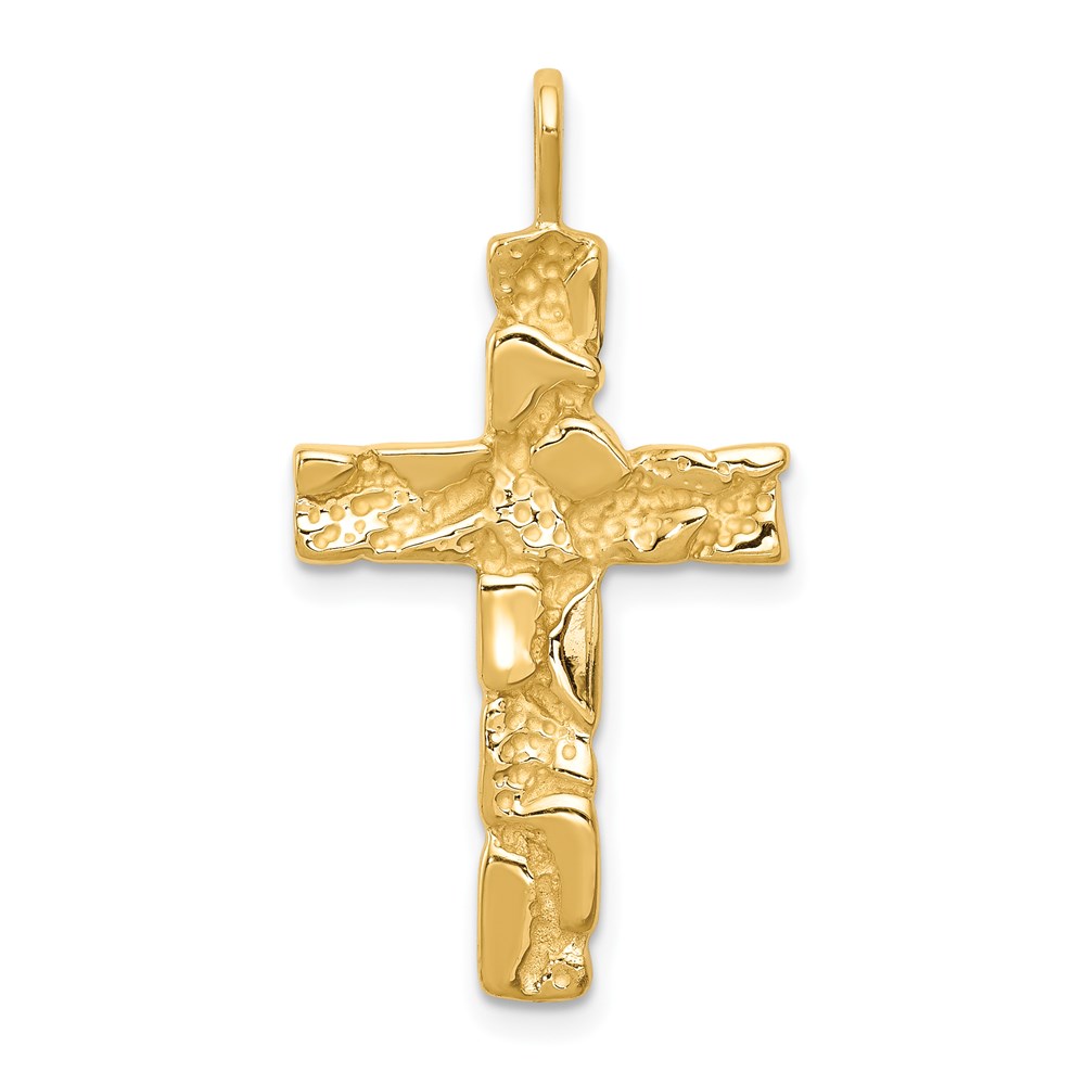 C1480.jpg 14k Nugget Cross Pendant - Image 1