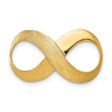 14k Polished and Textured Infinity Slide Fits up to 4mm Regular/5mm Fancy or Reversible Omega