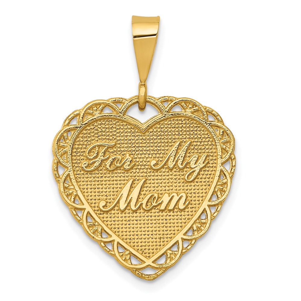 C1680.jpg 14k Reversible FOR MY MOM / WORDS SAY SO LITTLE Heart Charm - Image 1