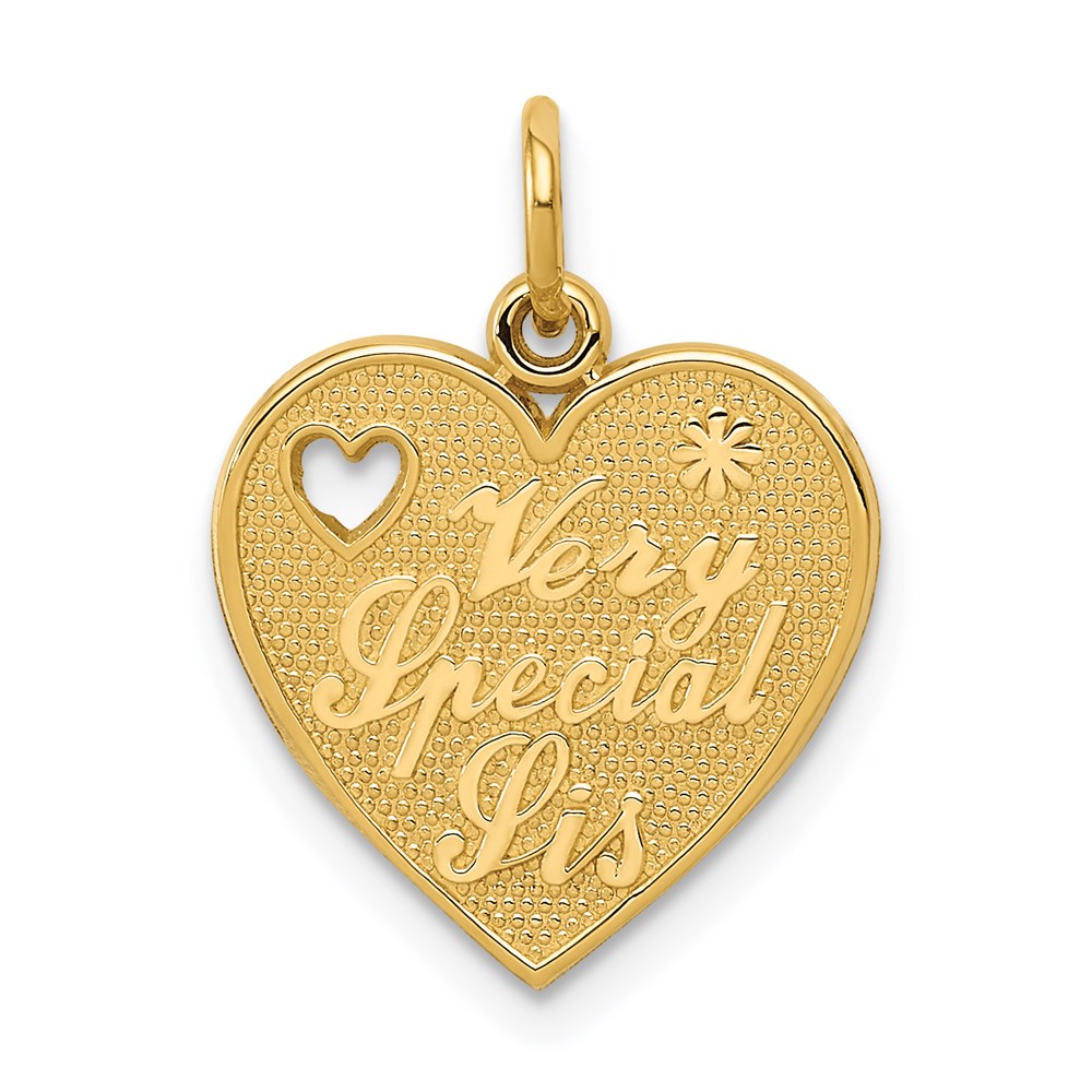 C1692.jpg 14k VERY SPECIAL SIS Heart Charm - Image 1