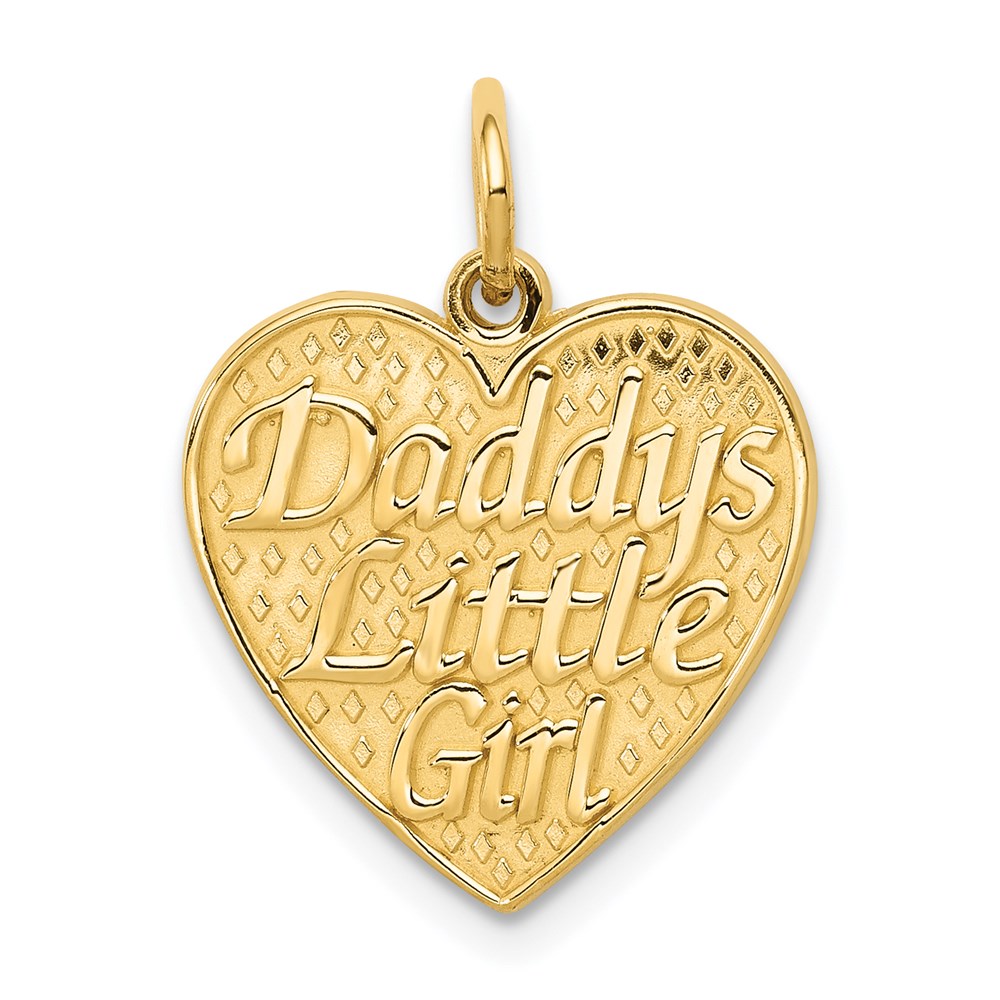 C1703.jpg 14k DADDYS LITTLE GIRL Heart Charm - Image 1