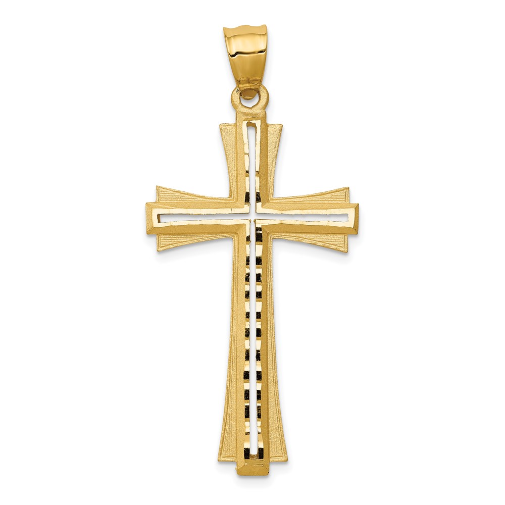 C172.jpg 14K Diamond Cut and Satin Cross Pendant - Image 1