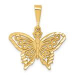 14k Diamond-cut Butterfly Charm