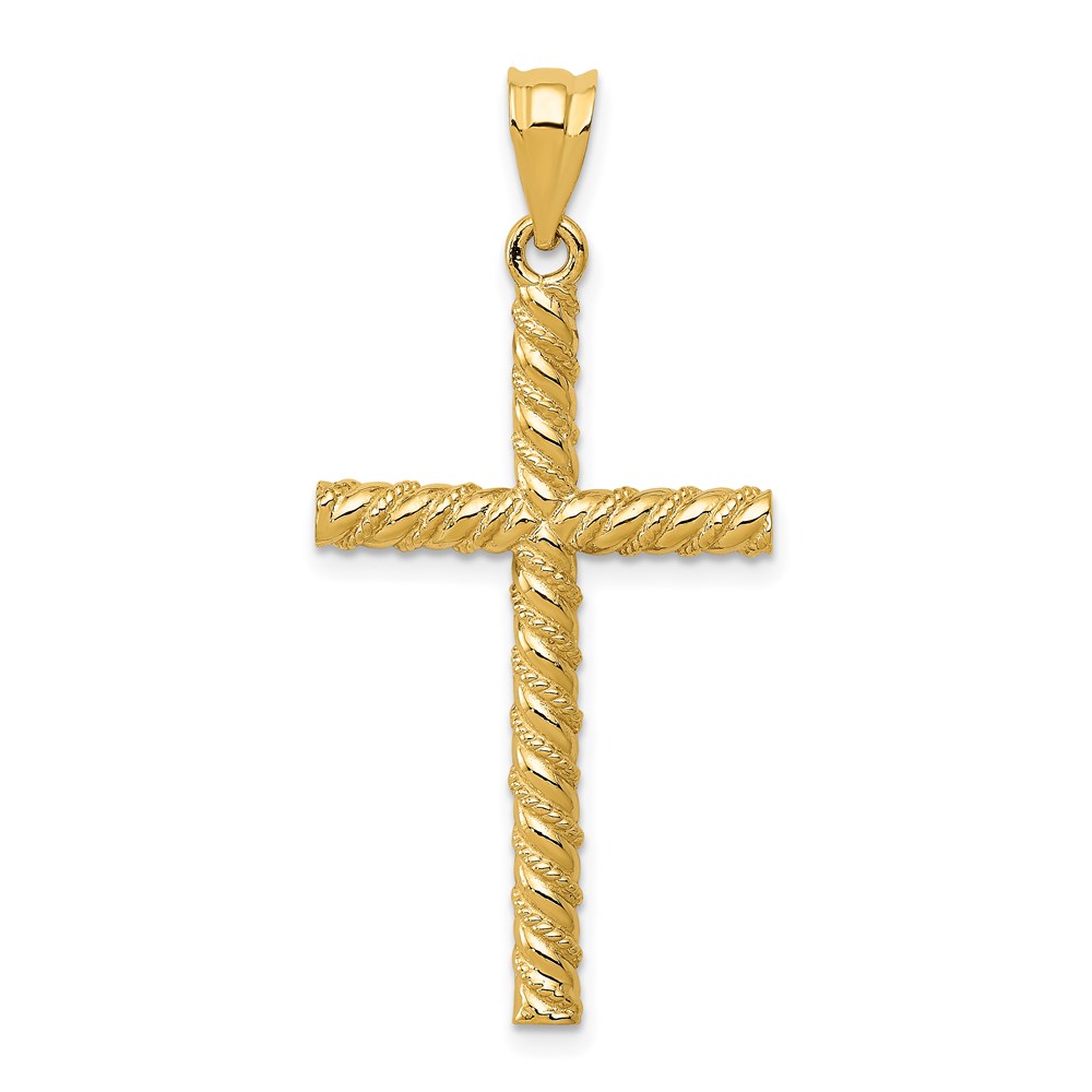 C187.jpg 14K Twisted Cross Pendant - Image 1