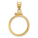 Wideband Distinguished Coin Jewelry 14k Polished 17.8mm x 1.35mm Screw Top Coin Bezel Pendant