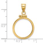 Wideband Distinguished Coin Jewelry 14k Polished 17.8mm x 1.35mm Screw Top Coin Bezel Pendant - Image 4