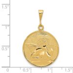 14K Polished and Satin Angel Round Pendant - Image 4