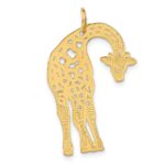14k Satin Diamond-cut Giraffe Charm - Image 3