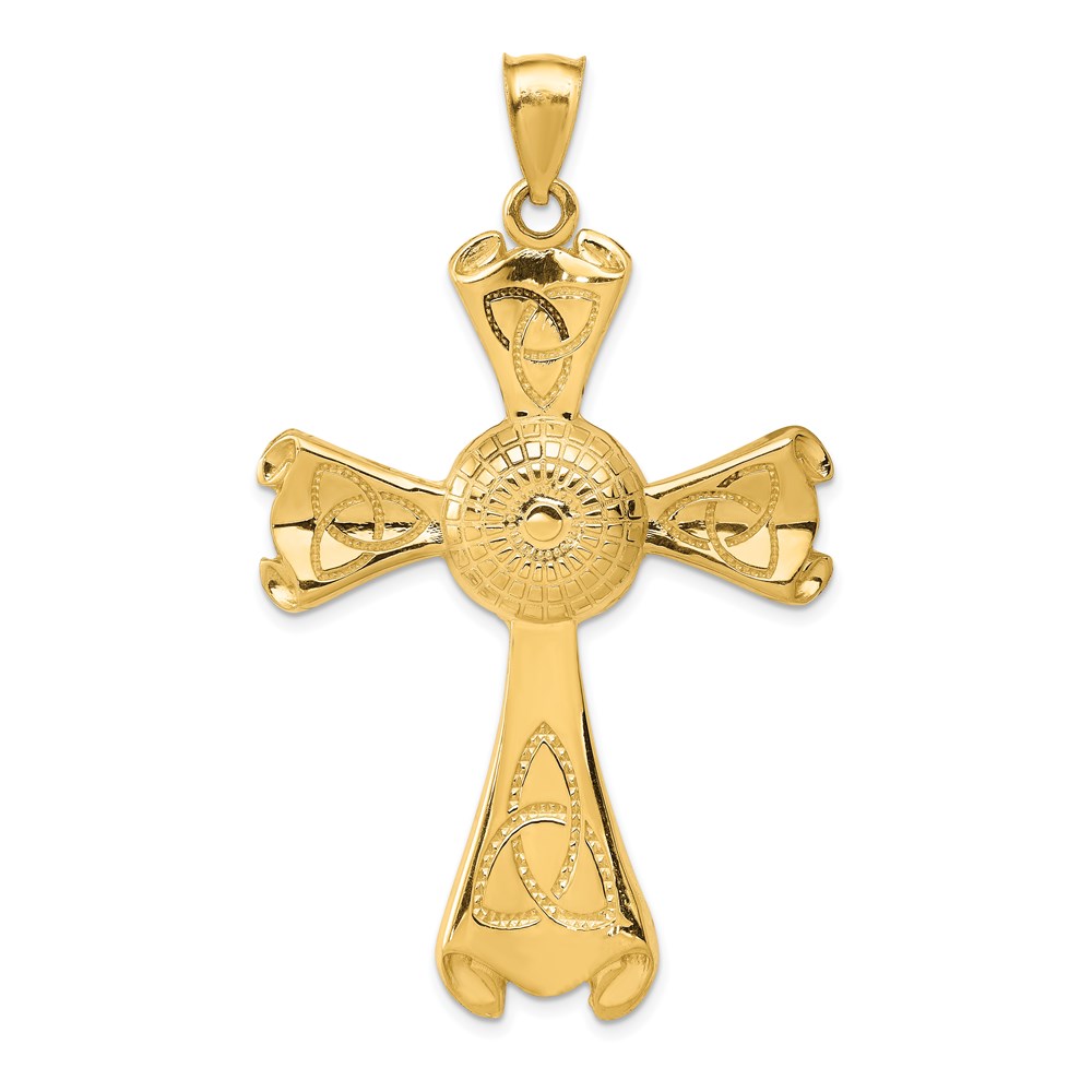 C1945.jpg 14k Large Polished Celtic Cross Pendant - Image 1
