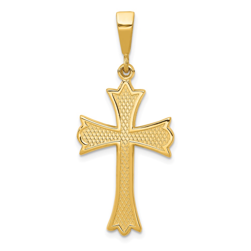 C1955.jpg 14k Fleur De Lis Cross Pendant - Image 1