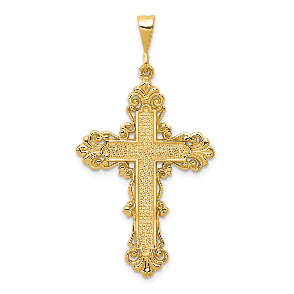 C1965.jpg 14k Fleur De Lis Cross Pendant - Image 1