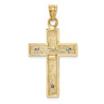 14k Two-tone Crucifix Pendant - Image 3