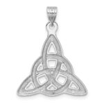 14k White Gold Polished Trinity Knot Pendant - Image 3