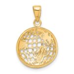 14k Polished Cut-out Globe Pendant - Image 3