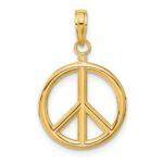 14k 3-D Polished Peace Sign Charm - Image 3