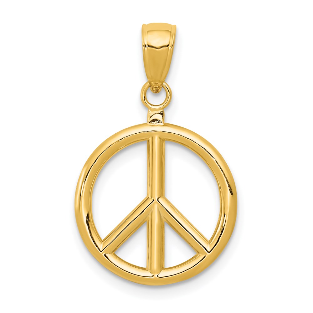 C2247.jpg 14k 3-D Polished Peace Sign Charm - Image 1