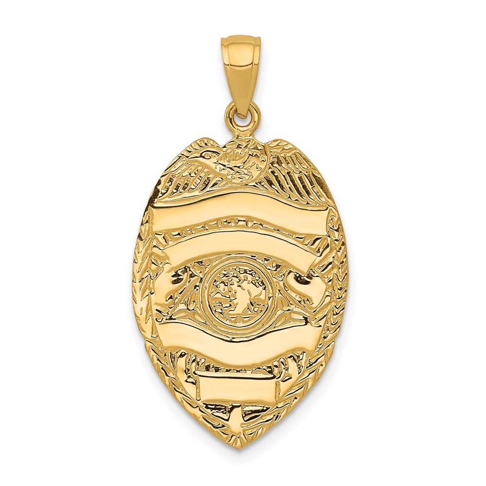 C2254.jpg 14k Large Badge with Engravable Area Pendant - Image 1