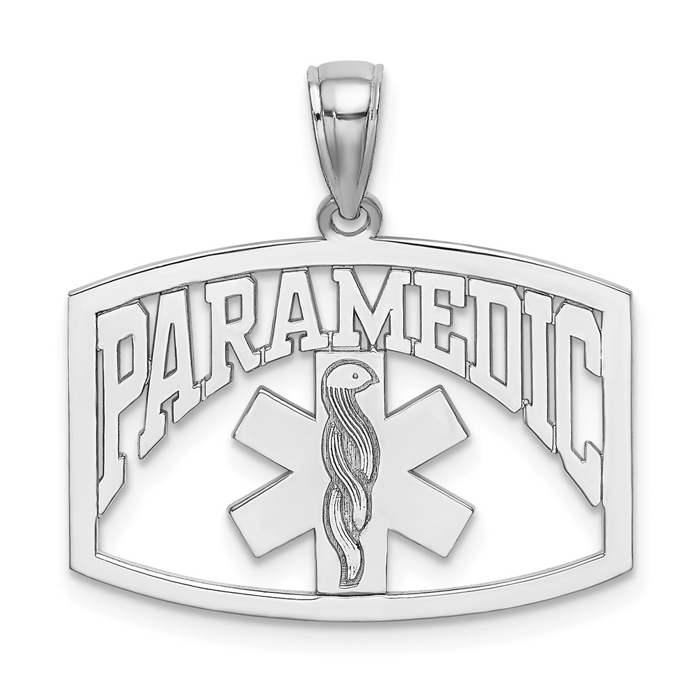 C2260W.jpg 14K White Gold Cut-Out PARAMEDIC Charm - Image 1