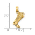 14k 3-D Firefighter Boot Charm - Image 4
