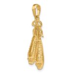 14K Solid Satin Polished Ballet Slippers Pendant - Image 5