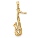 14K Solid Polished 3-D Saxophone Charm - Image 3