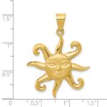 14k Satin and Polished Sun Pendant - Image 3