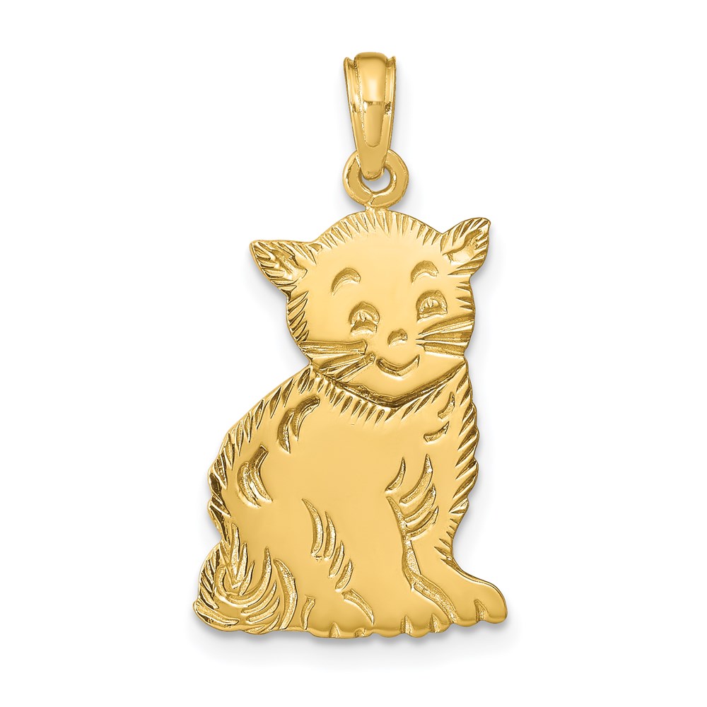 C2358.jpg 14k Polished Cat Charm - Image 1