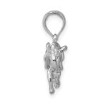 14k White Gold Polished 3-D Elephant Pendant - Image 2