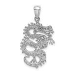 14K White Gold 3-D Dragon Charm - Image 3