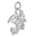 14k White Gold Solid Polished 3-D Dragon Charm - Image 5