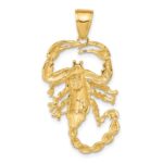 14k Large Solid Polished Open-Backed Scorpion Pendant - Image 3