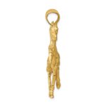 14k Large Solid Polished Open-Backed Horse Pendant - Image 2