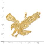 14k Solid Polished Eagle Landing Pendant - Image 4