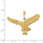 14k Solid Polished Eagle Pendant - Image 3