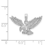 14K White Gold Solid Textured Eagle Landing Charm - Image 5