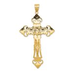 14k INRI Fleur De Lis Crucifix Pendant - Image 4