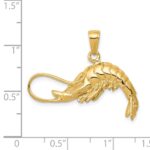 14K Polished 3-D Shrimp Pendant - Image 3