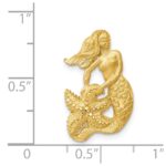 14k Satin Diamond-cut Open-Backed Mermaid Omega Slide - Image 4