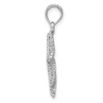 14k White Gold Polished Open-Backed Starfish Pendant - Image 2