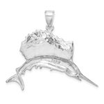 14K White Gold Polished Sailfish Charm - Image 4