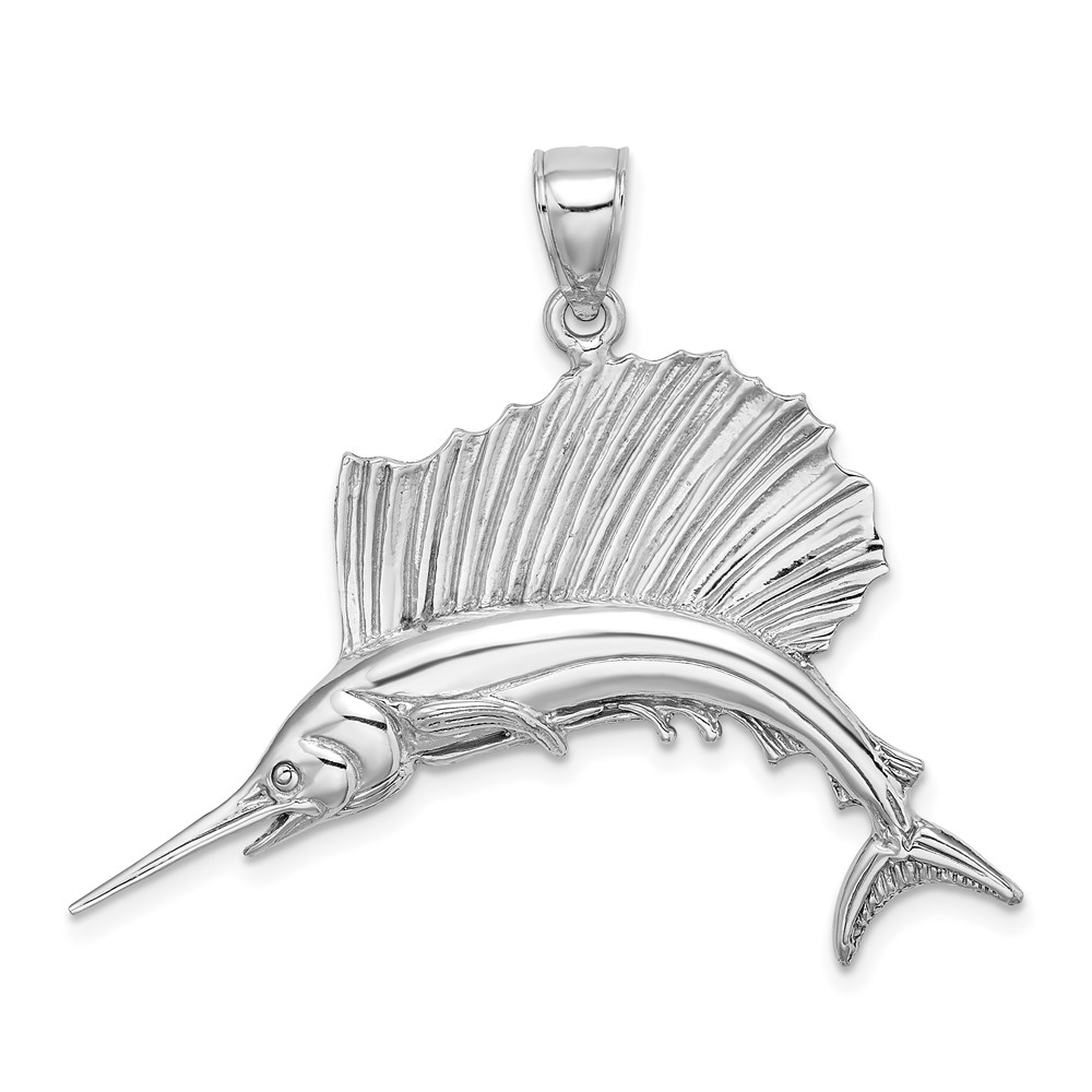 C2582W.jpg 14K White Gold Polished Sailfish Charm - Image 1