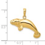 14k Solid Polished Manatee Pendant - Image 4