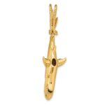 14K Hollow Polished 3-D Hanging Shark and Rope Pendant - Image 3