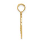 14k Solid Polished Golf Theme Circle Pendant - Image 2