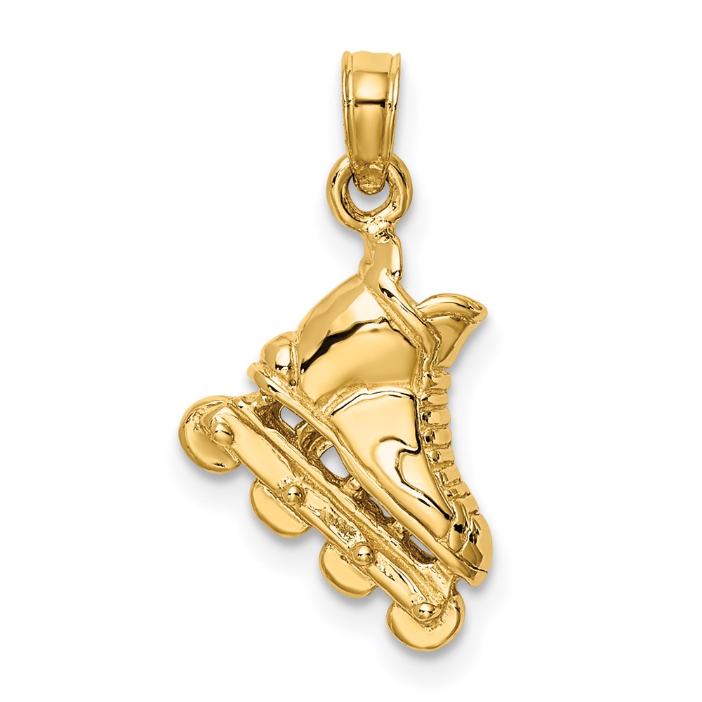 C2638.jpg 14K Solid Polished 3-D Rollerblade Charm - Image 1