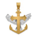 14k Two-tone Mariners Cross with Eagle Pendant - Image 4