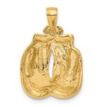 14k Solid Polished Open-Backed Boxing Gloves Pendant - Image 3